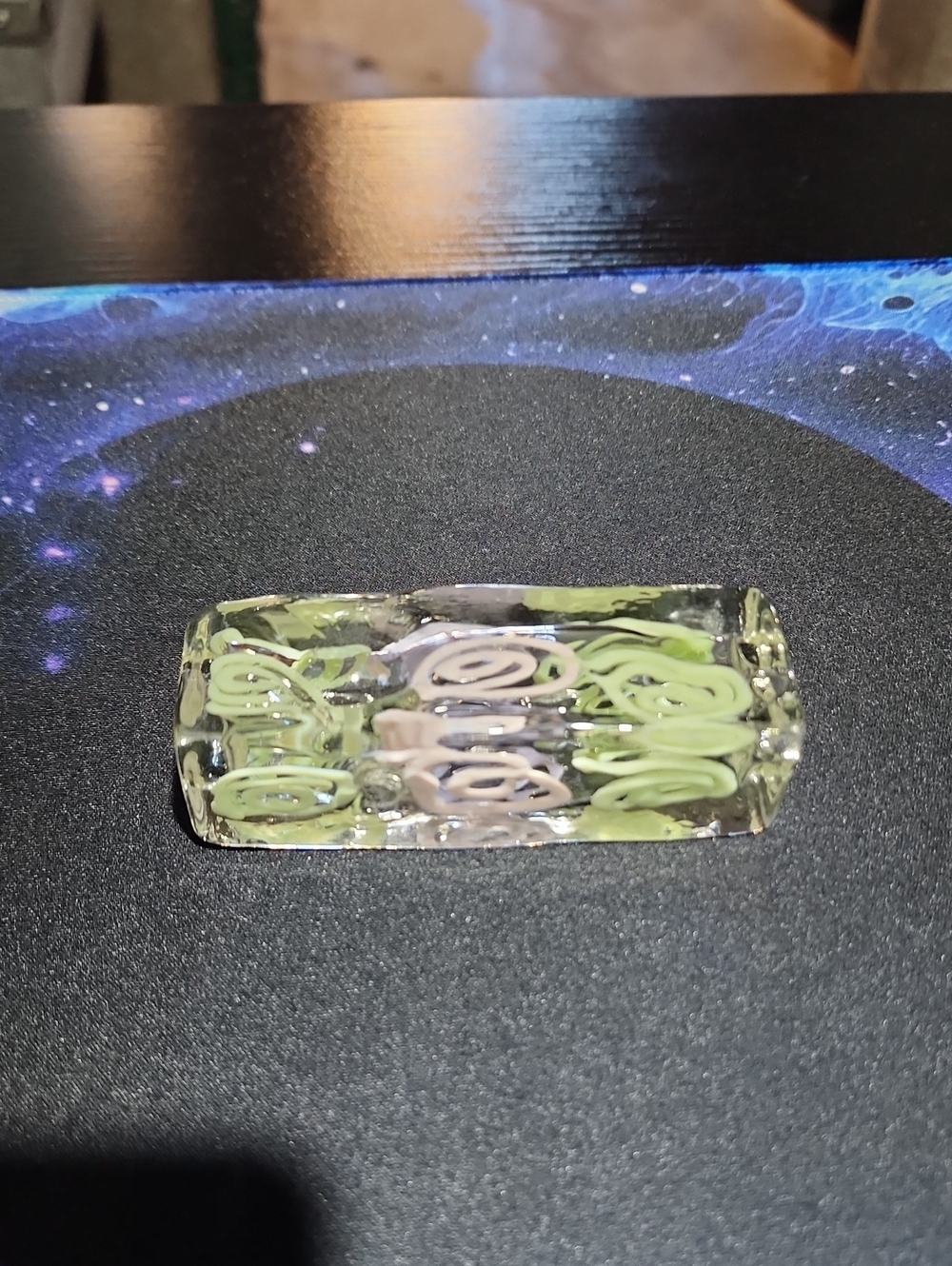 New Glass Steamroller Lime Green Pink Accents